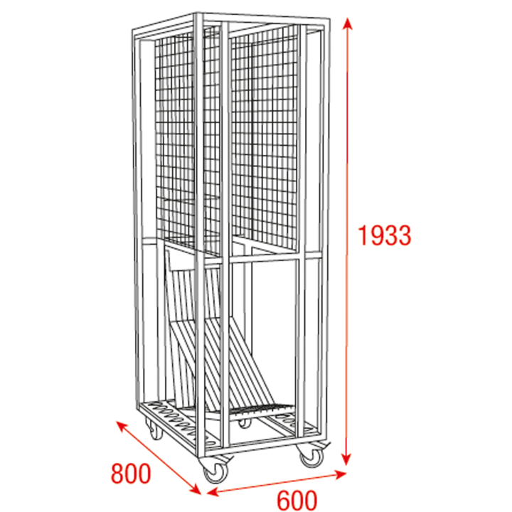 89613 Wentex Trolley di trasporto per Pipe & Drape per un totale di 27 m di tende più il materiale di fissaggio service noleggio