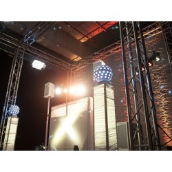 32000070 EUROLITE 2x Stage Stand 150cm incl. Cover and Bag, white supporto per casse o luci per dj discoteca mobile KaotikaStore