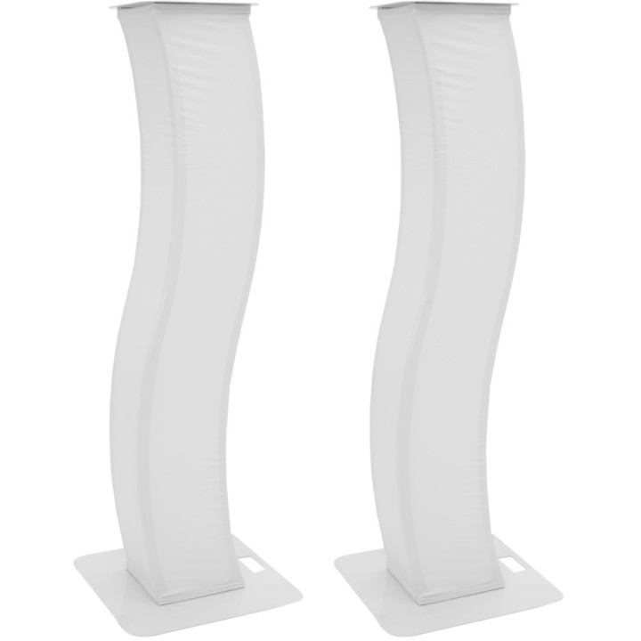 32000060 EUROLITE 2x Stage Stand 150cm Cover and Bag, white supporto curvato per casse luci per dj discoteca mobile KaotikaStore