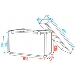 D7010 Dap Audio Flightcase per trasporto Phantom 25/50 testa mobile KaotikaStore