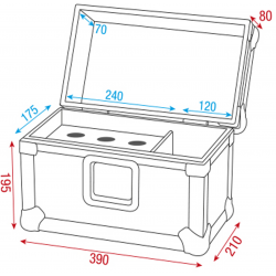 D7393B Showgear Flightcase per trasporto di 6 microfoni valigetta porta palmare Pro Case for 6 mics KaotikaStore