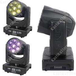 45021 Showtec Shark Zoom Wash One 7 LED RGBW 4-in-1 da 10W  testa mobile luci discoteca testa rotante DMX KaotikaStore