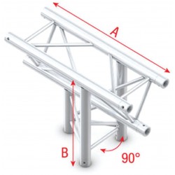 GT30038 Milos Truss triangolare PRO-30 GT T-Cross verticale 3 vie 90° americana supporto luci traliccio palco live KaotikaStore