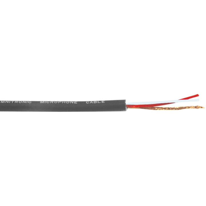 30300780 Omnitronic Microphone cable 2x0.22 100m bk + plugs su rocchetto 100 metri cavo microfonico con 10+10 connettori