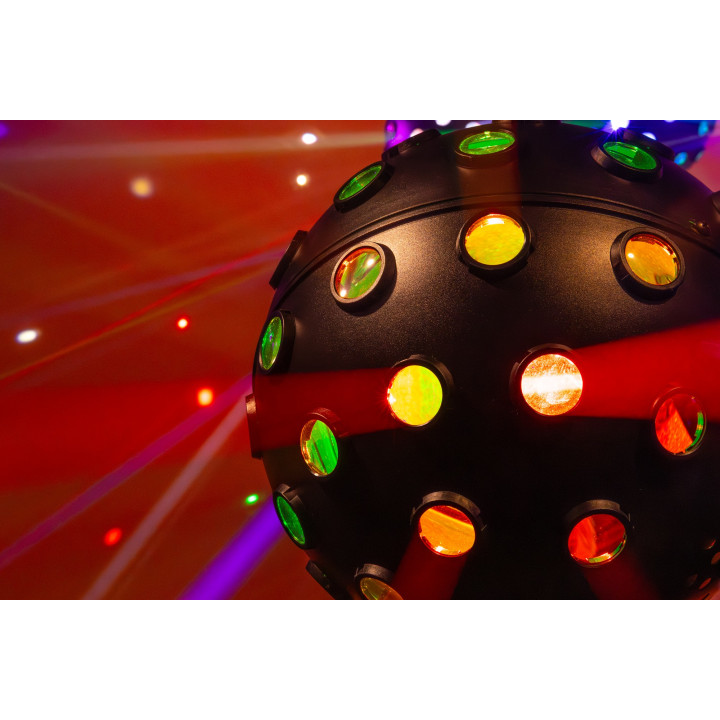 43177 Showtec Fireball PRO Luce a effetto RGBW a doppia sfera girevole automatico a tempo di musica palla da discoteca