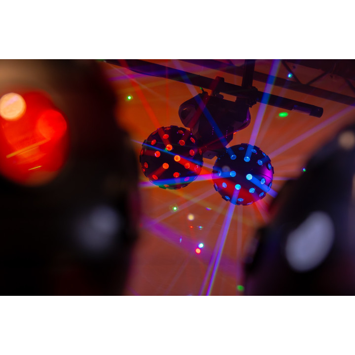 43177 Showtec Fireball PRO Luce a effetto RGBW a doppia sfera girevole automatico a tempo di musica palla da discoteca
