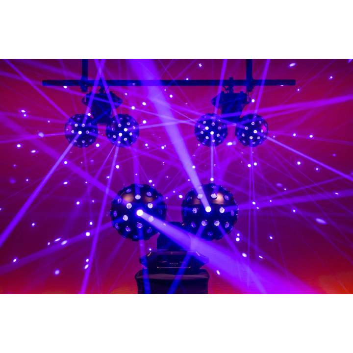 43177 Showtec Fireball PRO Luce a effetto RGBW a doppia sfera girevole automatico a tempo di musica palla da discoteca