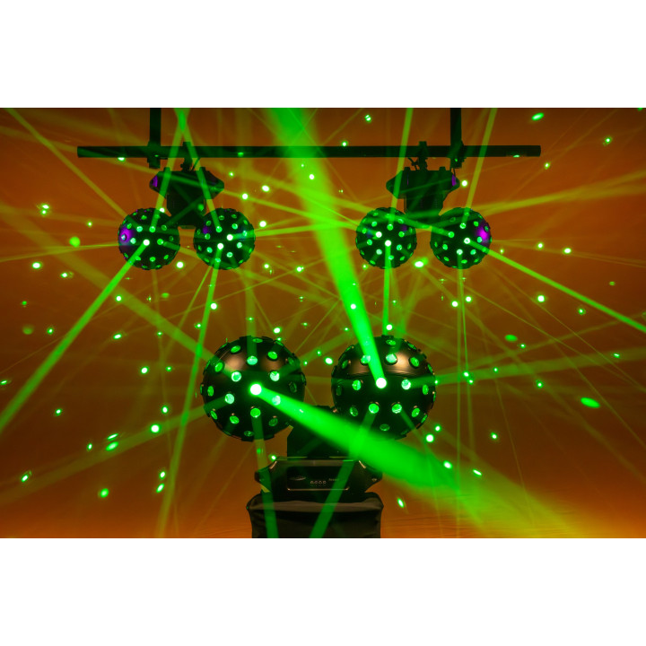 43177 Showtec Fireball PRO Luce a effetto RGBW a doppia sfera girevole automatico a tempo di musica palla da discoteca