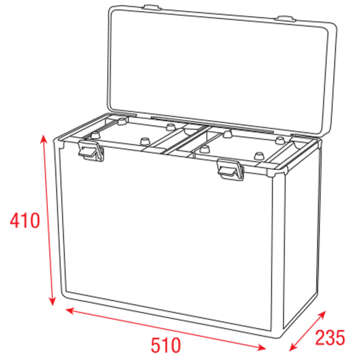 D7048 Showtec Case per 2x Shark One Spot Wash Zoom Wash Combi flightcase custodia valigia protezione testa mobile KaotikaStore