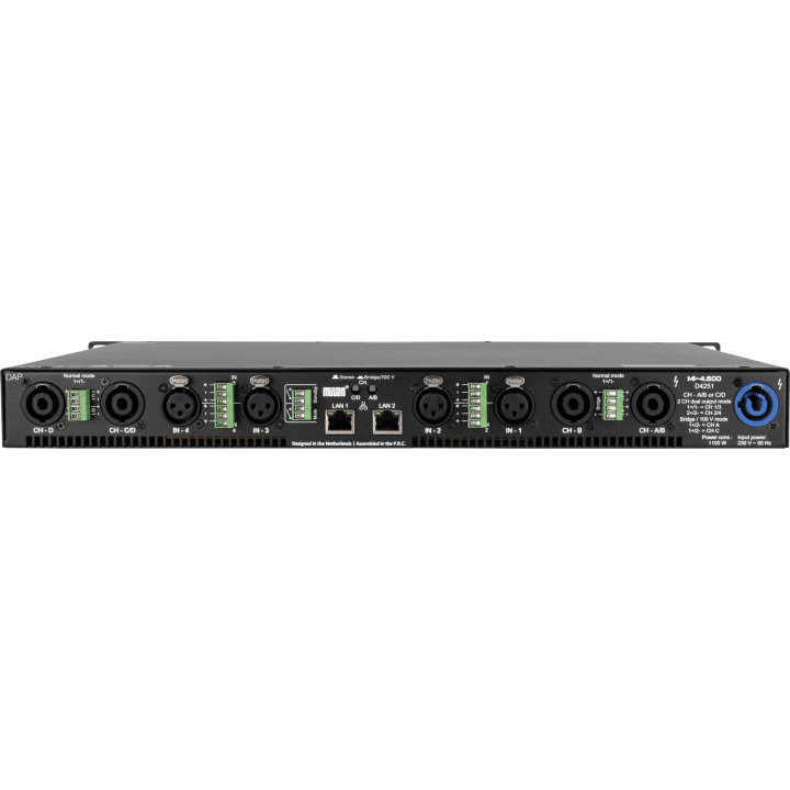 D4251 DAP MI-4.600 Amplificatore da installazione a 4 canali con DSP e Milan (4x 600 W)