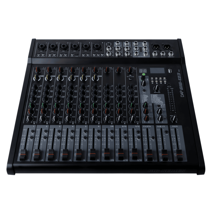 D2403 DAP GIG-123 V2 Mixer analogico a 12 canali con FX 3 ingressi di linea stereo XLR con EQ a 3 bande KaotikaStore