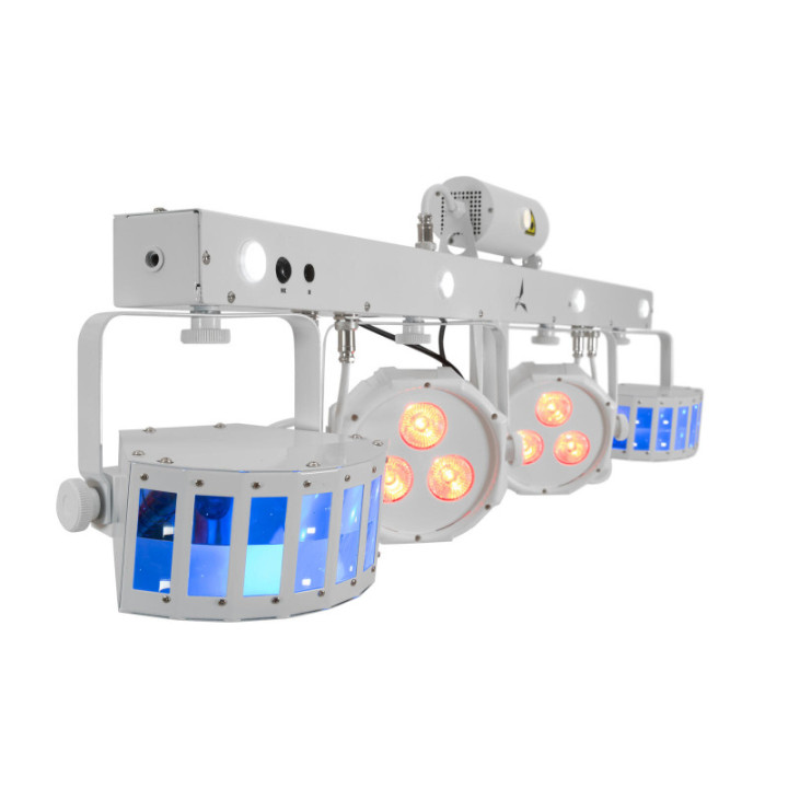 EUROLITE Set LED KLS Laser Bar set di luci FX bianco + supporto alto per cassa bianco BPS-2 - KaotikaStore - 4026397703672