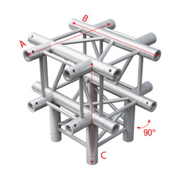 GQ30065 MILOS Pro-30 Square G Truss - Cross + Down 5-way - 50 cm G (Global & Euro Ø 29