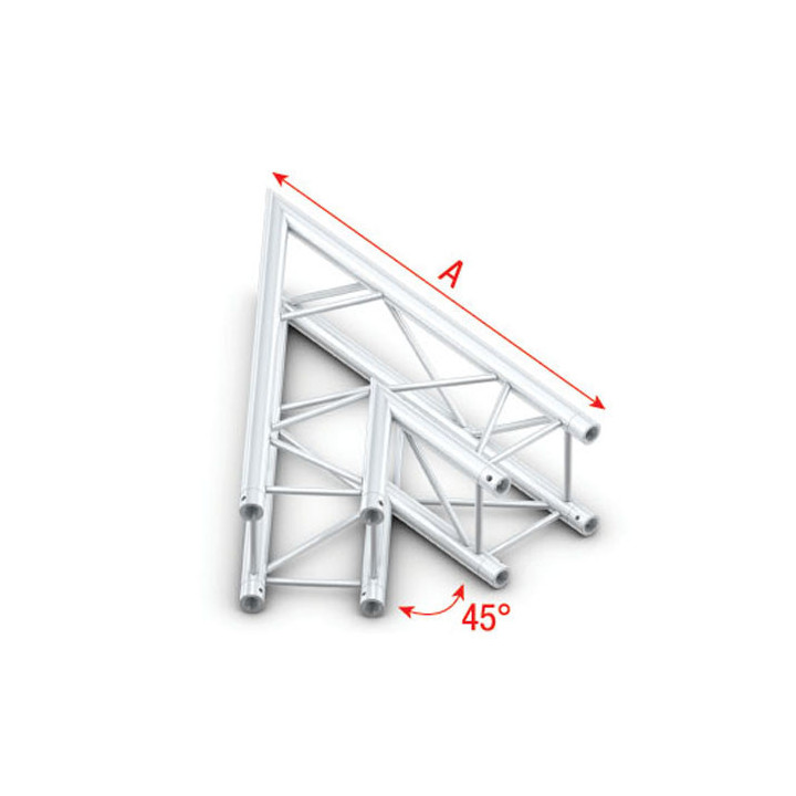 MILOS Pro-30 Square G Truss - Corner - Heavy Duty G (Global & Euro Ø 29,0 mm compatible), Silver QCVU19 - 45° corner - heavy dut
