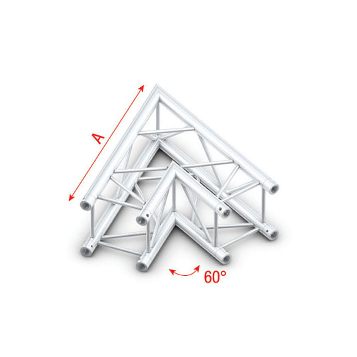 MILOS Pro-30 Square G Truss - Corner - Heavy Duty G (Global & Euro Ø 29,0 mm compatible), Silver QCVU20 - 60° corner - heavy dut