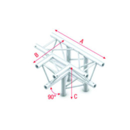 GT30042 MILOS Pro-30 Triangle G Truss - T-Cross + down 4-way - 50 cm G (Global & Euro Ø 29