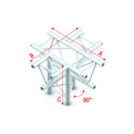 GT30053 MILOS Pro-30 Square G Truss - Cross + Down 5-way - 50 cm G (Global & Euro Ø 29