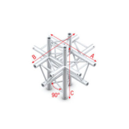 GT30061 MILOS Pro-30 Triangle G Truss - Cross up/down 6-way - 50 cm G (Global & Euro Ø 29