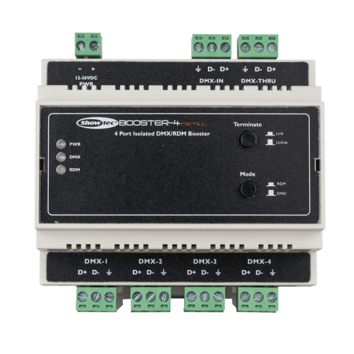 50795 SHOWTEC Booster-4 Install DIN Rail KaotikaStore 8717748492920