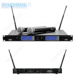 OMNITRONIC UHF-502 2-Channel wireless mic system 823-832 MHz set 2 radiomicrofono