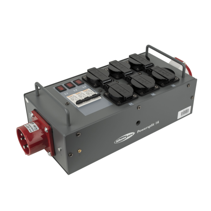 91133 SHOWGEAR Powersplit 16 CEE 16 A Distributore di potenza con fusibile KaotikaStore 8717748320551