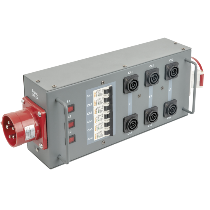 91136 SHOWGEAR Power Split 32 True CEE 32 A Powersplit con fusibile - CEE a ProPower True1 KaotikaStore 8717748492500
