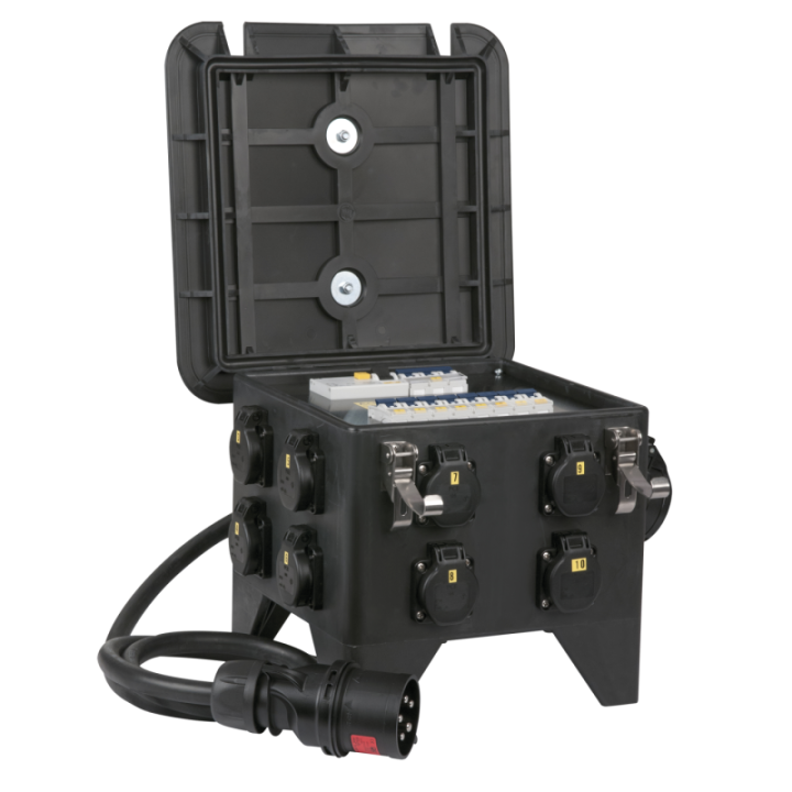 91202 PCE MPD-832CEE Power Splitter CEE 32 A 8x Schuko - 2x CEE 16 A 5P KaotikaStore 8717748381385