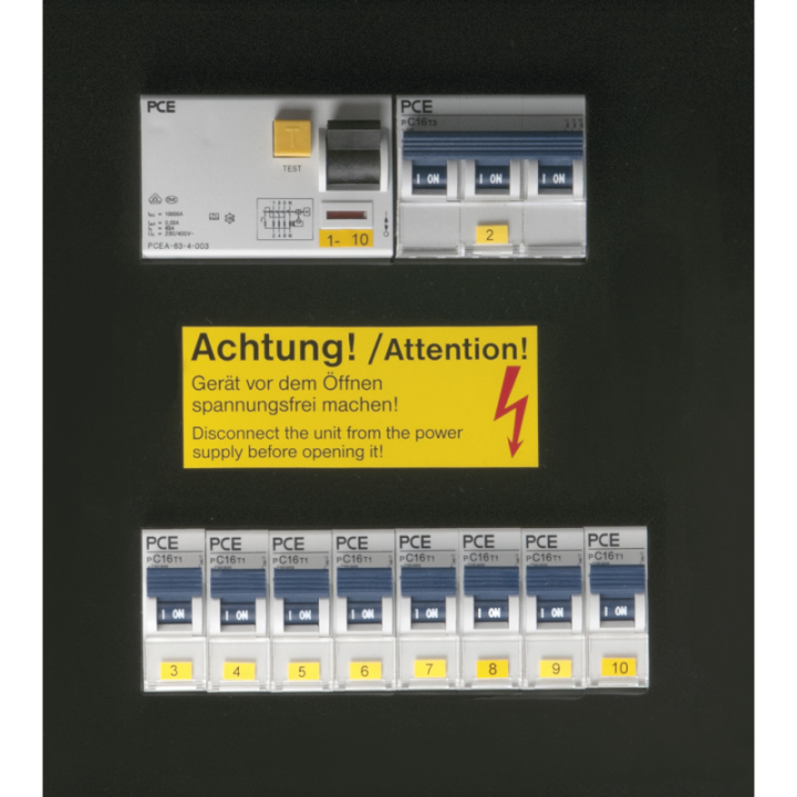 91202 PCE MPD-832CEE Power Splitter CEE 32 A 8x Schuko - 2x CEE 16 A 5P KaotikaStore 8717748381385