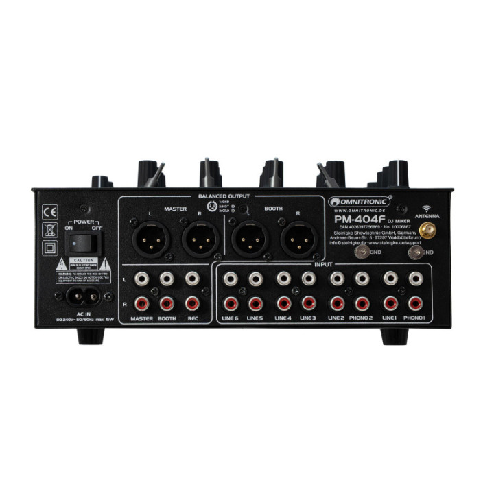 OMNITRONIC PM-404F 4-channel DJ Mixer with Filter and Bluetooth - KaotikaStore - 4026397756869