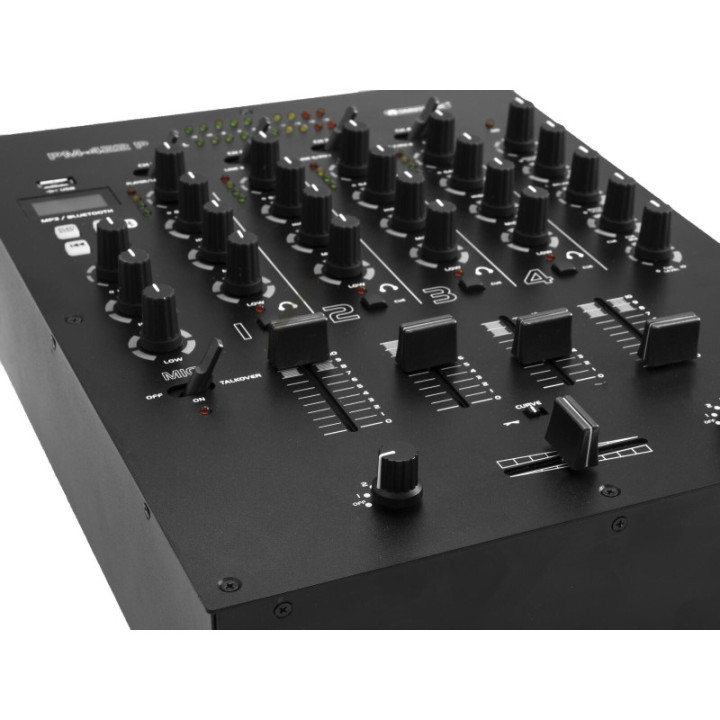 OMNITRONIC PM-422P Mixer per DJ a 4 canali con Bluetooth e lettore USB - KaotikaStore - 4026397653410
