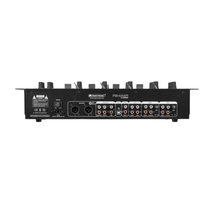 OMNITRONIC PM-444Pi Mixer per DJ a 4 canali con lettore e interfaccia USB - KaotikaStore - 4026397704815