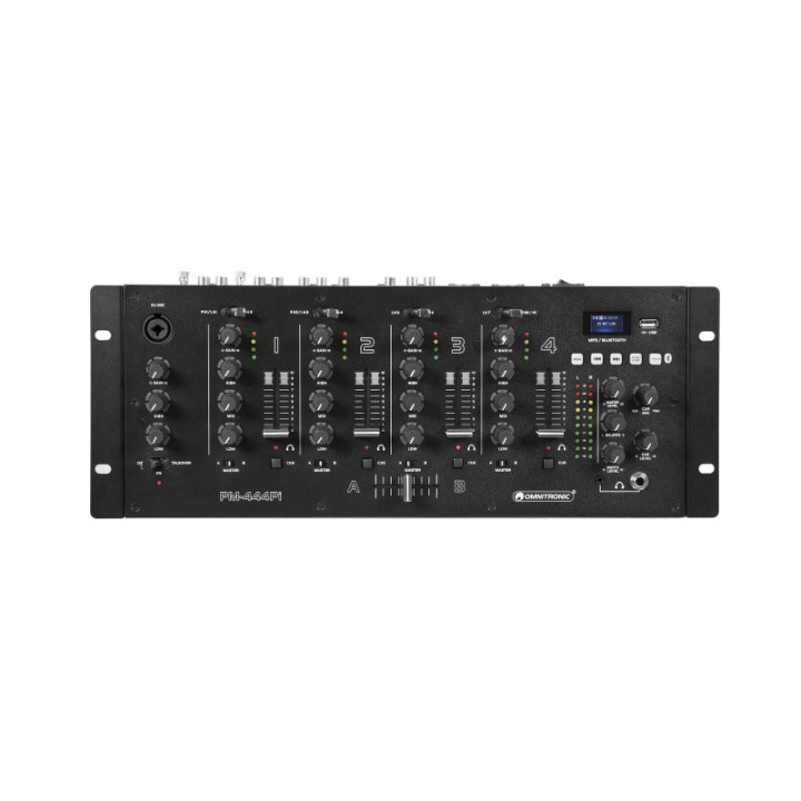 OMNITRONIC PM-444Pi Mixer per DJ a 4 canali con lettore e interfaccia USB - KaotikaStore - 4026397704815