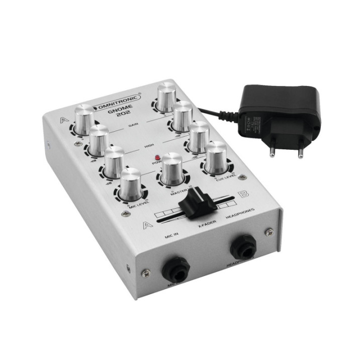 OMNITRONIC GNOME-202 Mini Mixer argento - KaotikaStore - 4026397514100