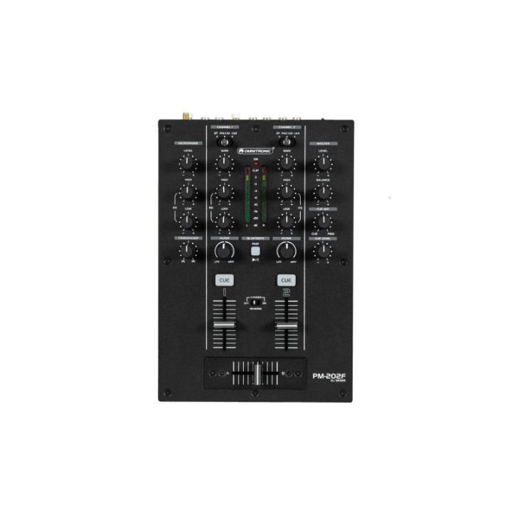OMNITRONIC PM-202F 2-Channel DJ Mixer with Filter and Bluetooth - KaotikaStore - 4026397731071