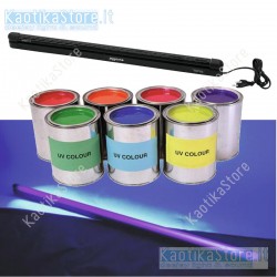 Eurolite Lampada UV 60cm con plafoniera slim ultravioletti party fluo 18W