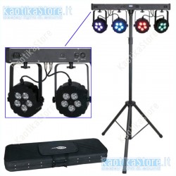 Showtec Compact Power Lightset 4 RGBW con palo e borsa sistema completo fari piatti RGB