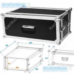 Roadinger Flightcase effect rack CO DD 4U 24cm deep black  4HE amplificazione radiomicrofoni finali 