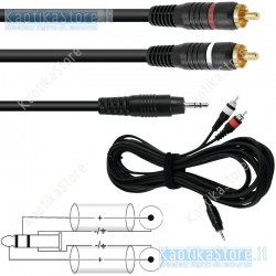 Omnitronic cavo SKC-30 3.5 jack / 2 x RCA 3 metri connessione pc