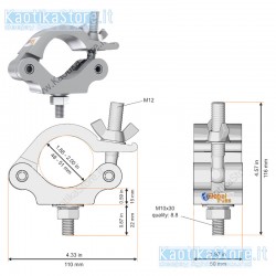 Global Truss gancio supporto tubi 50mm luci discoteca fari teatro aliscaf ganci per americana