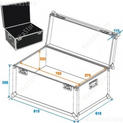 Roadinger Flightcase 80x60cm trasporto universale luci discoteca cavi baule valigia