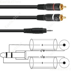 Omnitronic cavo SKC-60 3.5 jack / 2 x RCA 6 metri connessione pc