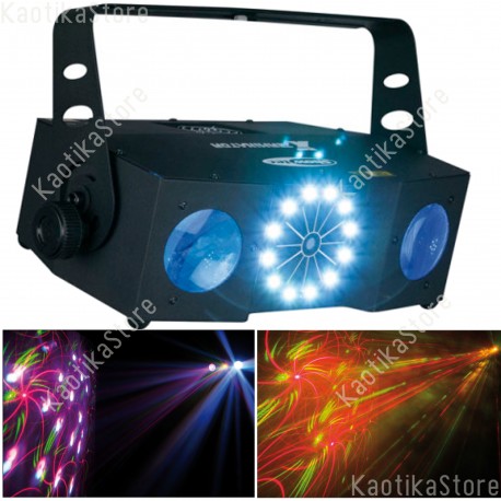 Showtec X-Terminator 3-in-1 luce led + laser + strobo luci per piccola  discoteca dj feste party eventi