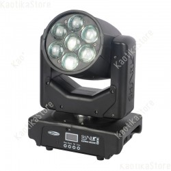 45021 Showtec Shark Zoom Wash One 7 LED RGBW 4-in-1 da 10W  testa mobile luci discoteca testa rotante DMX KaotikaStore
