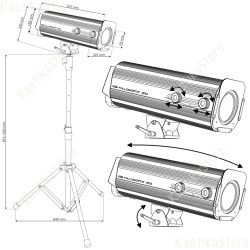 40120 Showtec Followspot LED 120W seguipersona occhio di bue effetto luce spot luce bianco caldo e freddo KaotikaStore