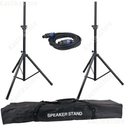 DAP-Audio Speaker Stand set compreso cavo delle casse e borsa di trasporto coppia pali sollevamento cassa attive passive