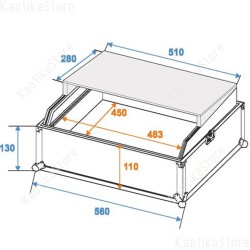 Roadinger Flightcase Mixer Case Pro LS-19 Laptop Tray bk