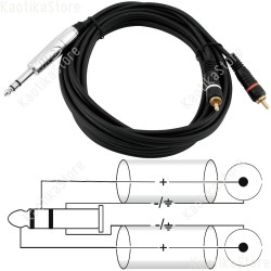 Omnitronic cavo AL-30 jack 6,3 stereo 2 connettori RCA 3 metri