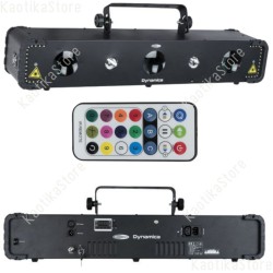 Showtec Dynamica 4-in-1 luce led + strobo + laser + UV controllabile in DMX e IR con telecomando incluso