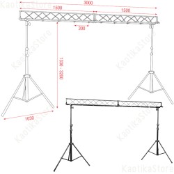 Showtec Light Bridge Set stand piccola americana supporto luci traliccio a ponte show 8717748379580