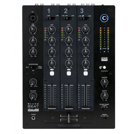 DAP CORE BEAT Mixer da DJ a 3 canali Riproduzione Bluetooth Selettore ingresso MP3 / Telefono